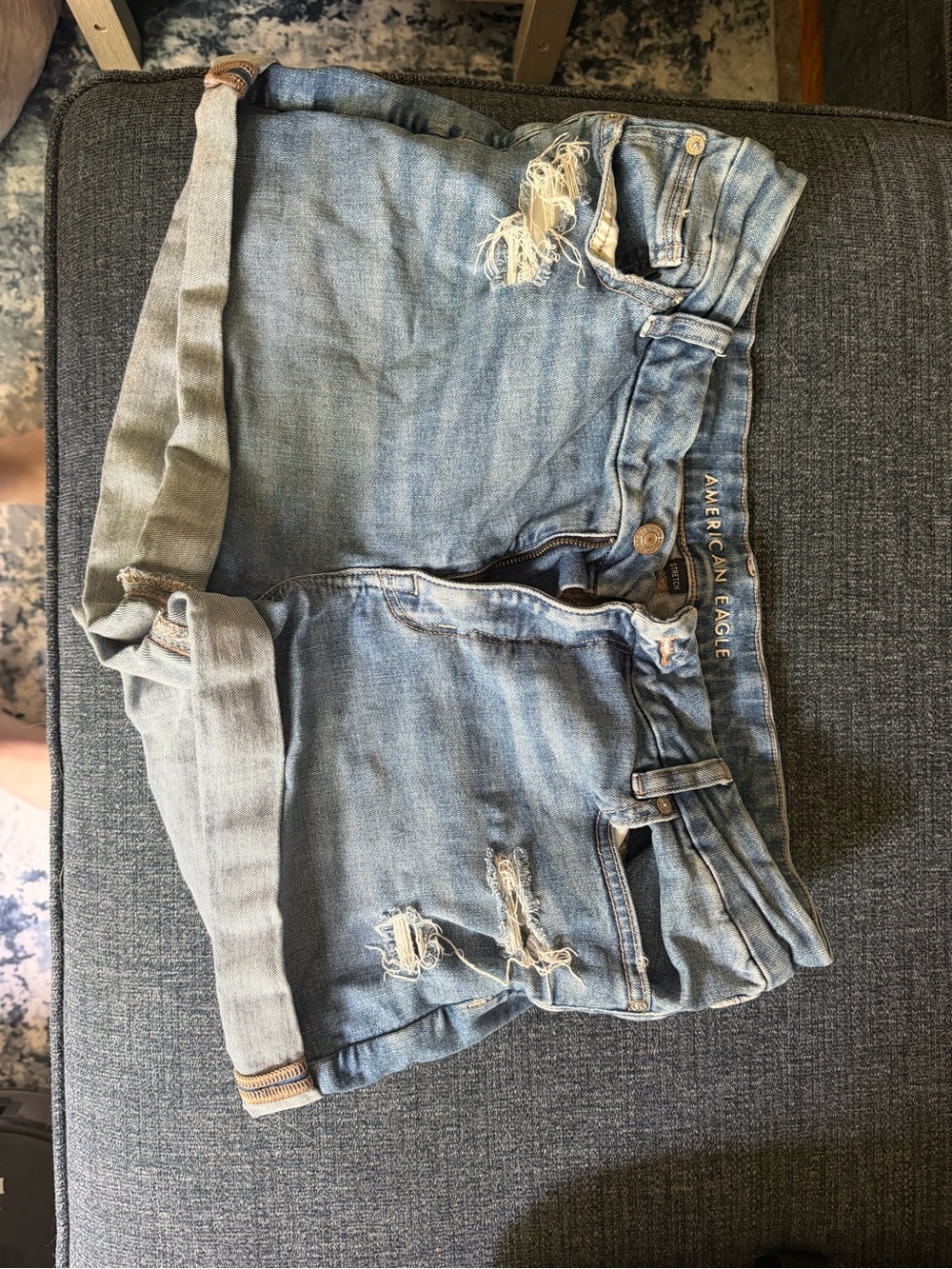 American Eagle Outfitters Faded Blue Denim Shorts
